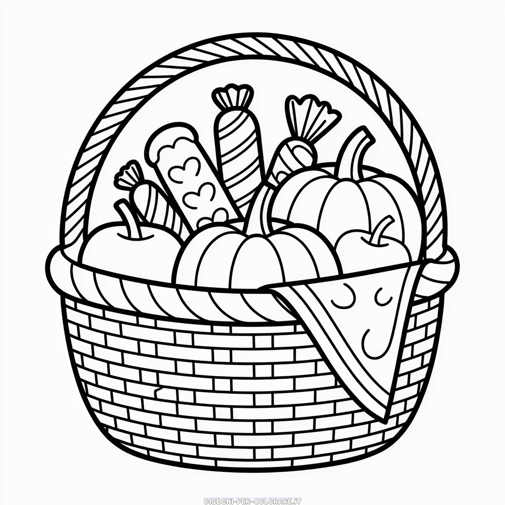 Disegno di Cestino di Halloween da Colorare