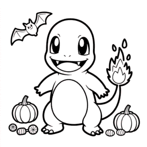 Disegno di Charmander di Halloween da Colorare
