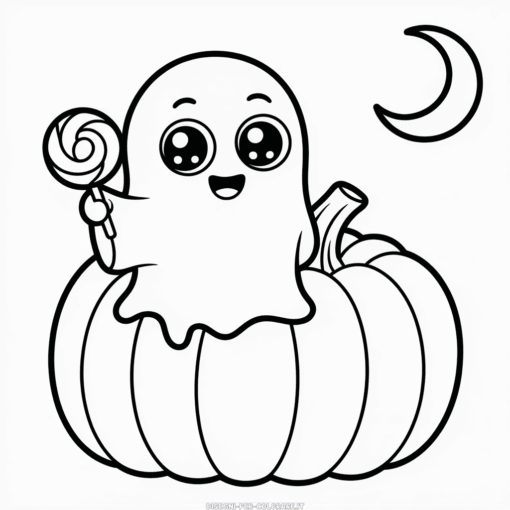 Disegno di Chibi di Halloween da Colorare