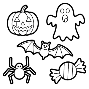 Disegno di Collage di Halloween da Colorare