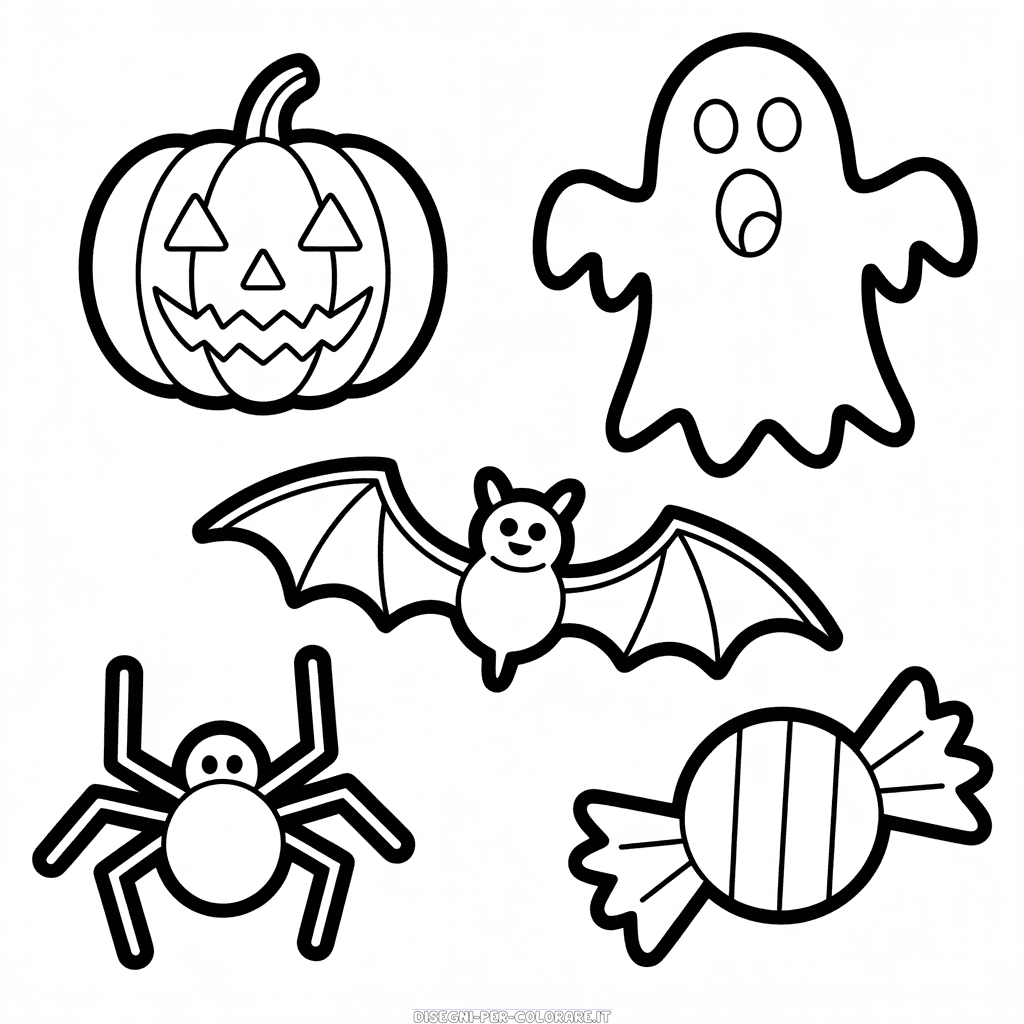 Disegno di Collage di Halloween da Colorare