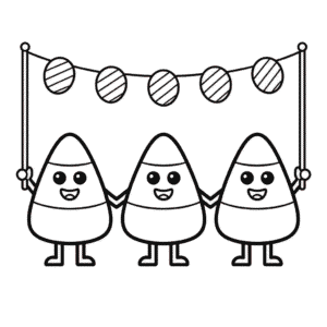 Disegno di Dolcetti di Halloween al Gusto Caramella Mais da Colorare