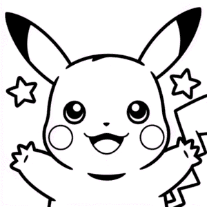 Disegno di Faccia di Pikachu da Colorare
