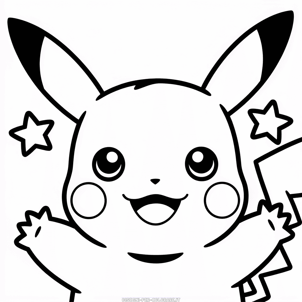 Disegno di Faccia di Pikachu da Colorare
