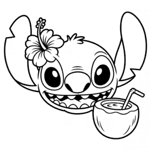 Disegno di Faccia di Stitch da Colorare