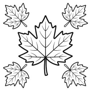 Disegno di Foglie Autunnali da Stampare da Colorare