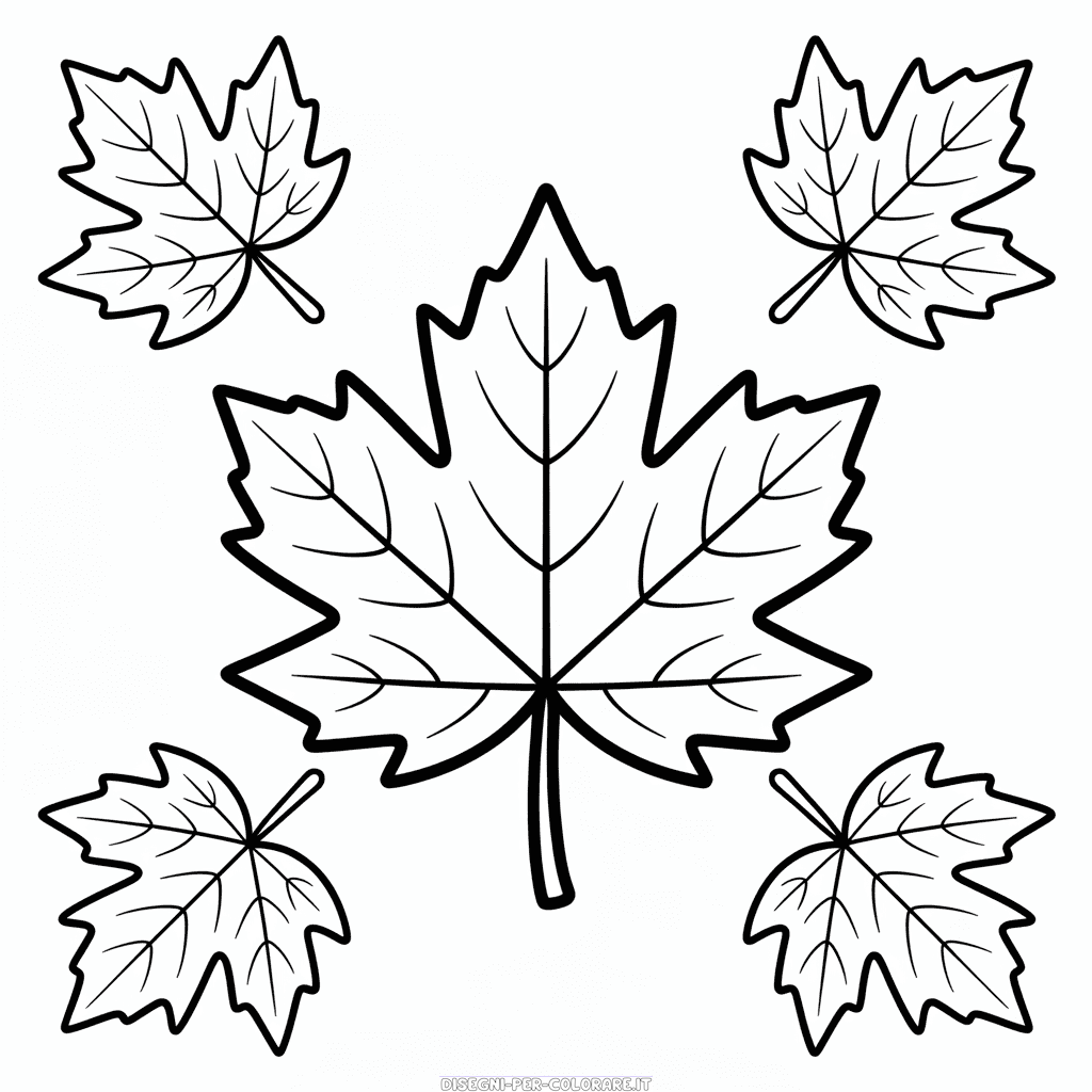 Disegno di Foglie Autunnali da Stampare da Colorare