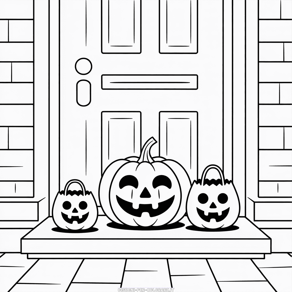 Disegno di Halloween Facile per Adulti da Colorare