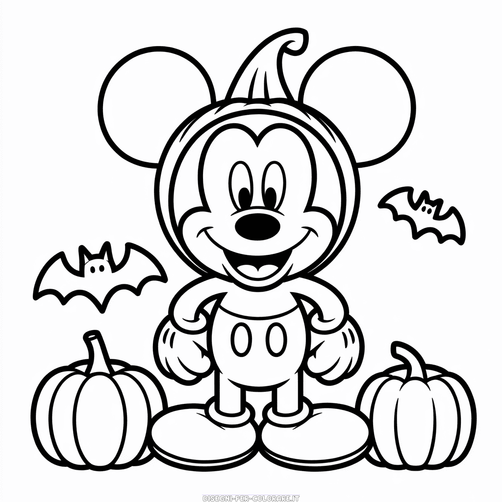 Disegno di Halloween Topolino da Colorare