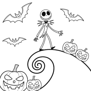 Disegno di Incubo di Halloween prima di Natale da Colorare