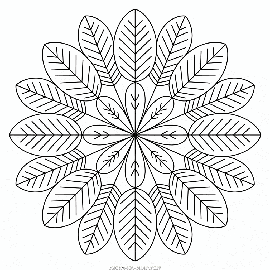 Disegno di Mandala d'Autunno da Colorare