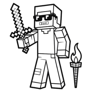Disegno di Minecraft Fantastico da Colorare