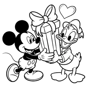 Disegno di Paperino e Topolino da Colorare