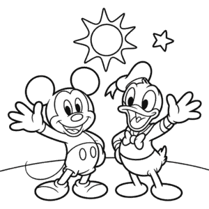 Disegno di Paperino e Topolino da Colorare