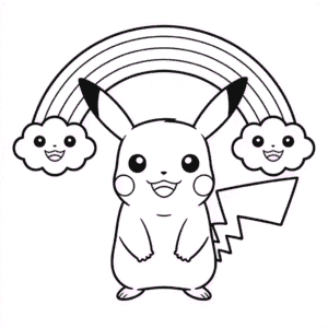 Disegno di Pikachu Arcobaleno da Colorare