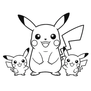 Disegno di Pikachu e Amici da Colorare