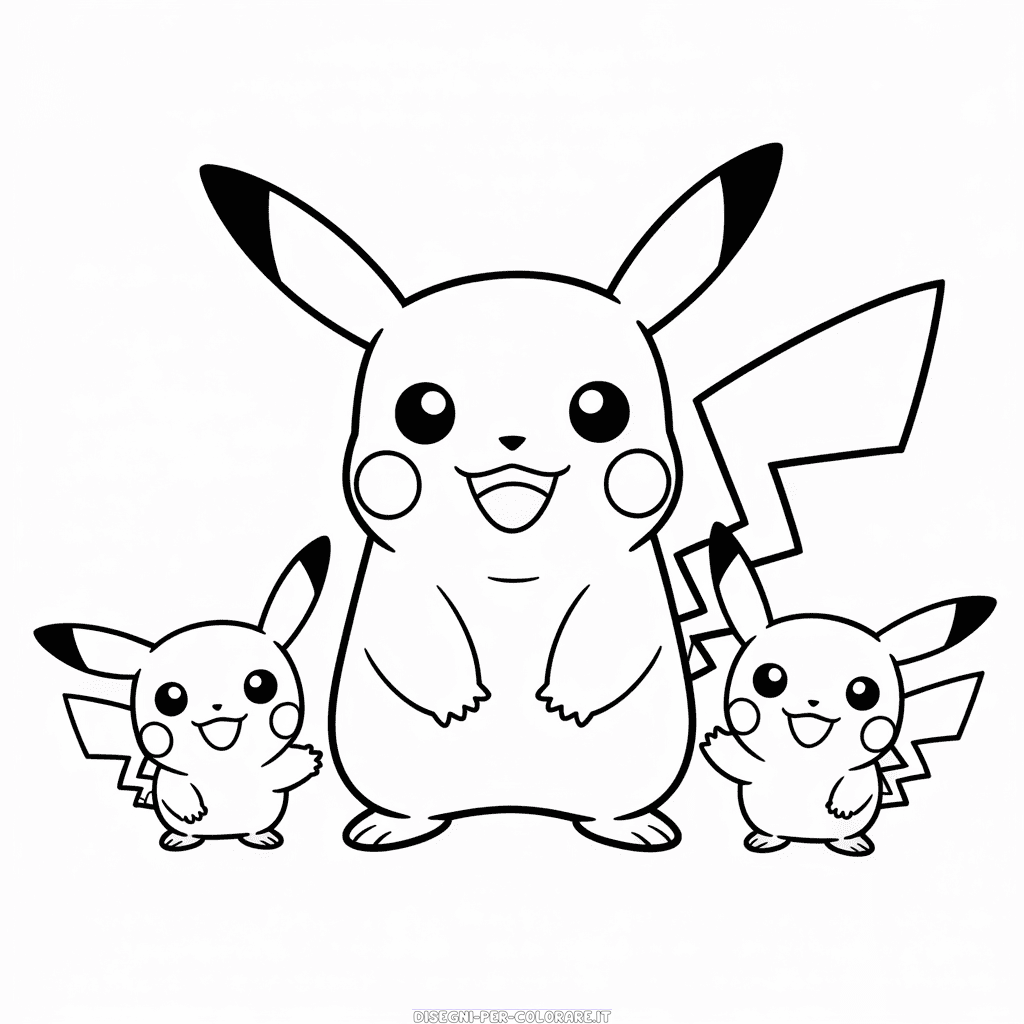 Disegno di Pikachu e Amici da Colorare