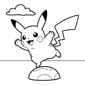 Disegno di Pikachu Saltellante da Colorare