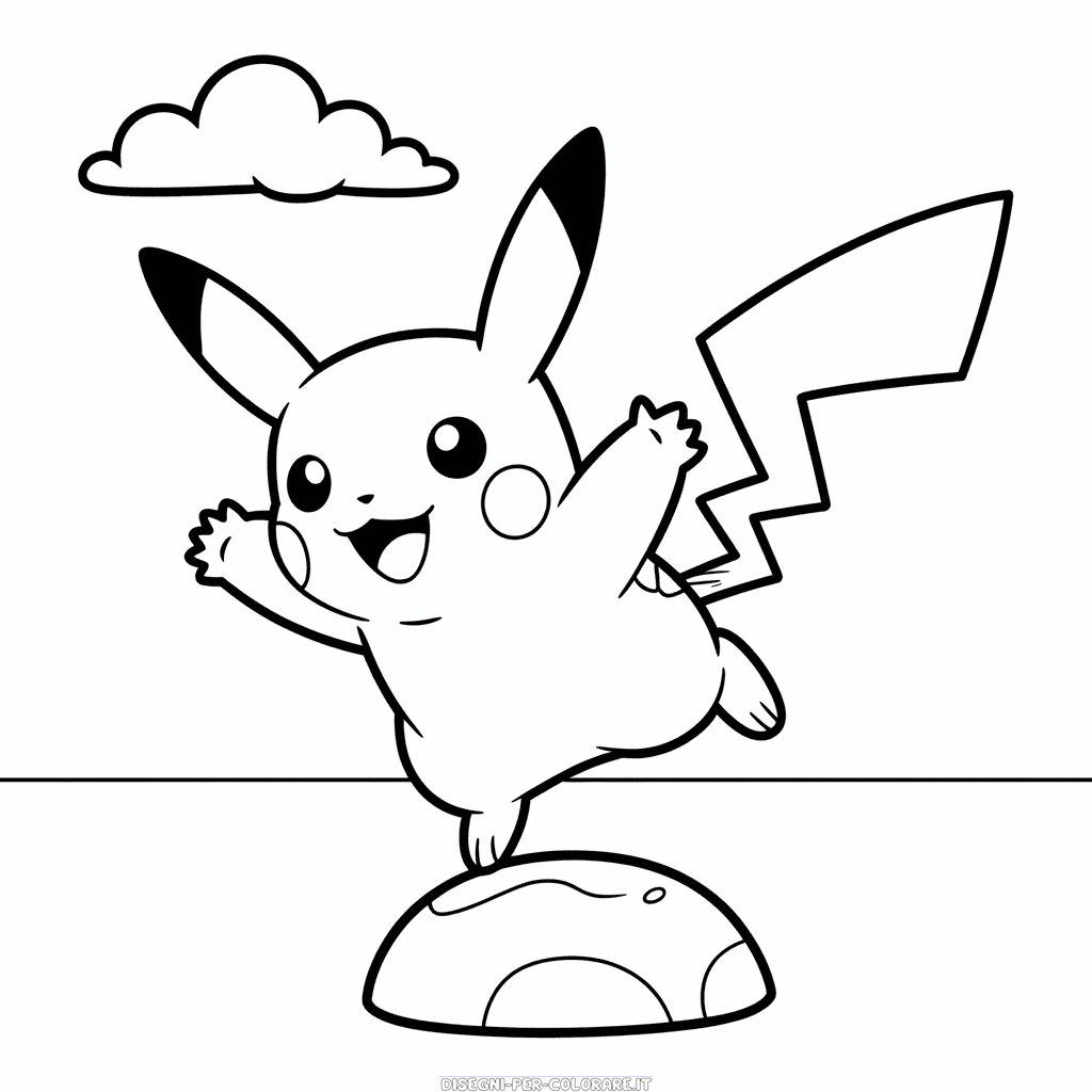 Disegno di Pikachu Saltellante da Colorare