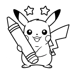 Disegno di Pikachu Stampabile da Colorare
