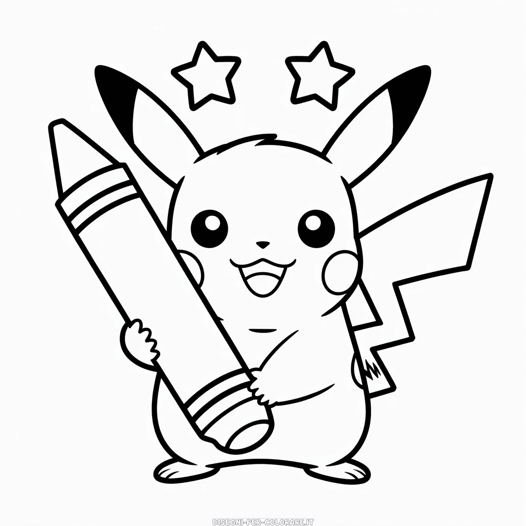 Disegno di Pikachu Stampabile da Colorare