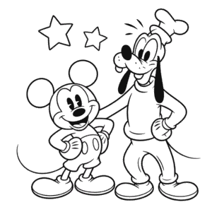 Disegno di Pippo e Topolino da Colorare