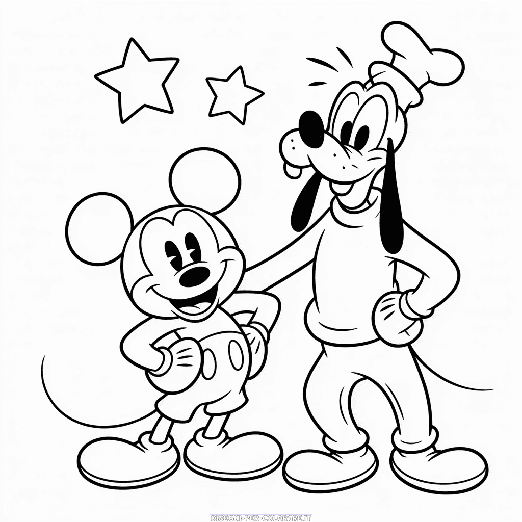 Disegno di Pippo e Topolino da Colorare