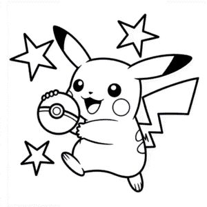 Disegno di Pokémon Pikachu da Colorare