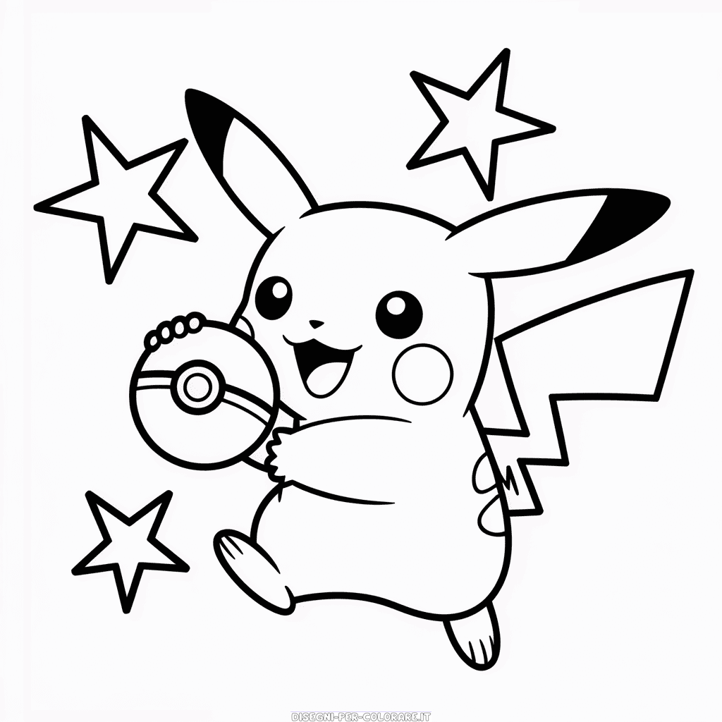 Disegno di Pokémon Pikachu da Colorare