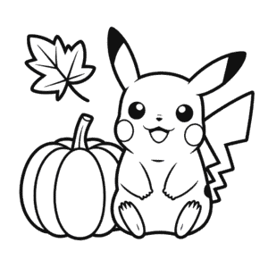 Disegno di Ringraziamento di Pikachu da Colorare