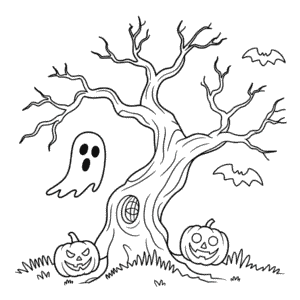 Disegno di Spaventoso Halloween per Adulti da Colorare