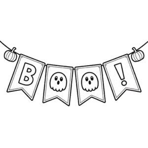 Disegno di Striscione Halloween da Colorare