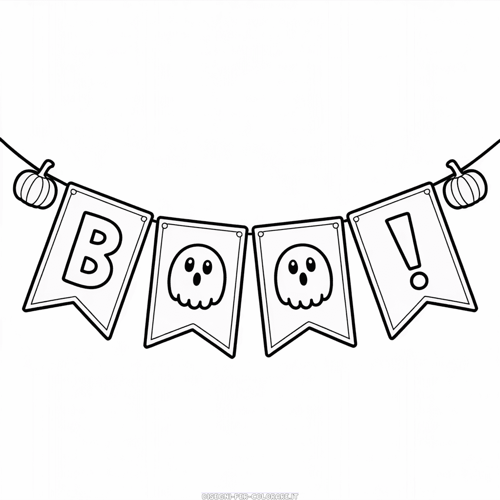 Disegno di Striscione Halloween da Colorare