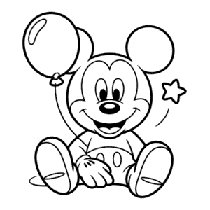 Disegno di Topolino Carino da Colorare